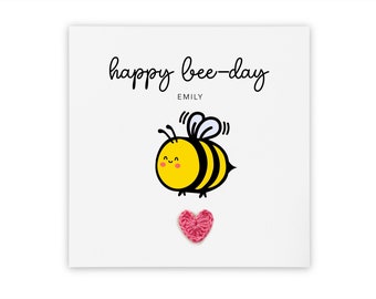 Bonne fête des abeilles, carte d'anniversaire personnalisée, carte, carte d'anniversaire abeille, carte d'anniversaire amusante, carte, carte d'anniversaire abeille, carte d'anniversaire simple mignonne