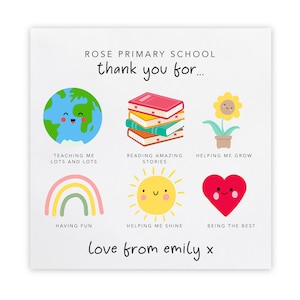 Dankeschön-Lehrer-Karte, Personalisierte Dankeschön-Kinderzimmer-Karte, Schullehrer, Klassenzimmer-Assistent, Dankeschön-Grußkarte, Dankeschön-Lehrer