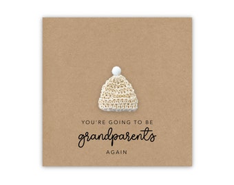 You&#39;re going to be a Grandparents card again, Pregnancy announcement Card, Grandad Grandma Nan to be, New Baby Pregnancy again, Grandparents