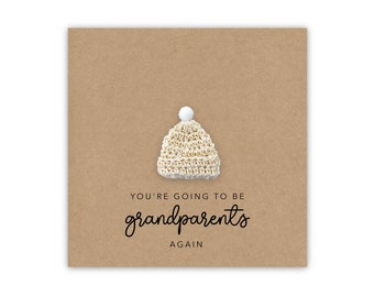 You're going to be a Grandparents card again, Pregnancy announcement Card, Grandad Grandma Nan to be, New Baby Pregnancy again, Grandparents