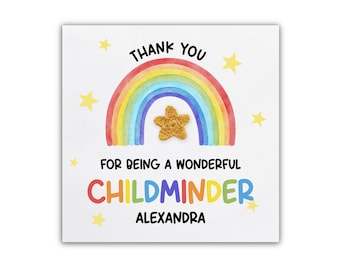 Personalised Childminder Thank You Card, Personalised Childminder Card, Childminder Appreciation Gift, Childminder Leaving Card, Thank You