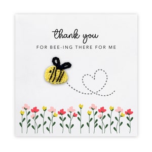 Merci d'avoir été là pour moi, petite carte pour dire un grand merci, carte de soutien, carte de remerciement abeille
