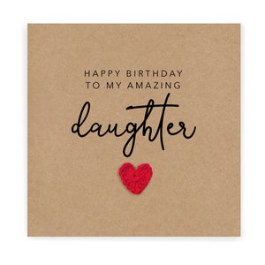 Joyeux anniversaire à ma fille extraordinaire, carte d'anniversaire simple pour fille, carte de maman, carte d'anniversaire fille, carte d'anniversaire fille