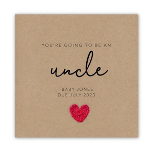 Personalised You're going to be an Uncle card, Pregnancy announcement Card, Uncle to be, For Uncle, New Baby Pregnancy, Send to Recipient