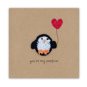 Biglietto di anniversario del pinguino, biglietto di matrimonio per l'anniversario di San Valentino d'amore, biglietto del pinguino, buon San Valentino, ti amo, sei il mio pinguino