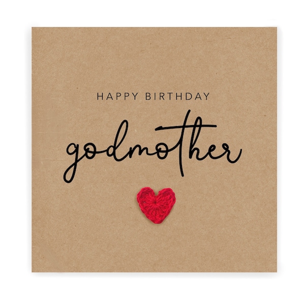 Happy Birthday Godmother, Simple Birthday Card for Godmother, Godmother Birthday Card from goddaughter Godson Birthday Card, To recipient