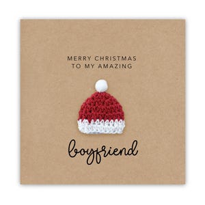 Merry Christmas To My Boyfriend, Einfache Weihnachtskarte für Partner, Freund, Freundin, Freund, Andere, halbe Karte, handgemachte Weihnachtskarte
