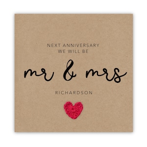 Biglietto per il prossimo anniversario Saremo Mr e Mrs, Biglietto di anniversario personalizzato per il mio fidanzato e fidanzata, Biglietto di anniversario per la mia carta partner