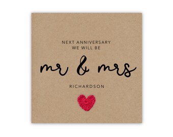 Carte Nous serons Mr et Mme Prochain anniversaire, carte d'anniversaire personnalisée pour mon fiancé et ma fiancée, carte d'anniversaire pour mon partenaire