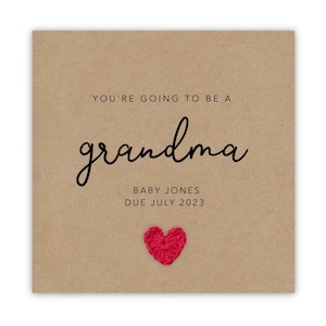 Personnalisé Carte Vous allez être une grand-mère, Faire-part de grossesse, Future grand-mère, Grossesse d'un nouveau bébé, Envoyer au destinataire