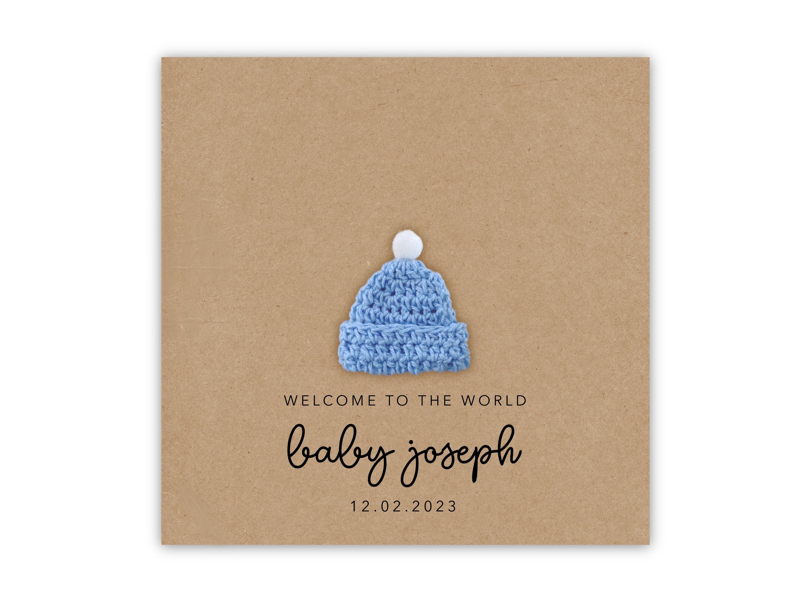 GD35 Quality Handmade New Baby Boy Card Welcome To Your Beautiful New World 