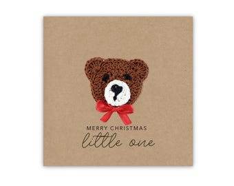 Merry Christmas Little One, 1st Christmas Card, First Christmas Card, Daughter 1st Christmas Card, Bear