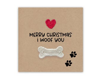 To The Best Dog Mum Dad Christmas Card From The Dog , Christmas Card With Paw, Merry Christmas Dog  Mum Dad Xmas Card, Card Dog, Christmas