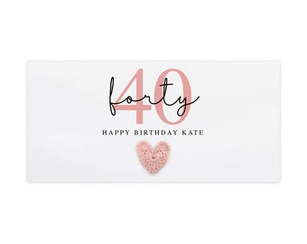 Personalised Birthday 40th Money Wallet, Personalised Money Envelope, Wallet, Gift Voucher , Birthday Gift, Money Envelope, 40th Birthday