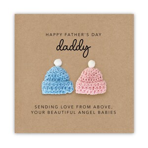 Vaderdagkaart voor papa van Baby in Heaven Twins, kaart verlies van nabestaanden vader/baby, Angel Baby, Vaderdag, regenboogbabykaart, tweeling