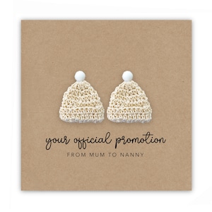 Carte d'annonce de grossesse, votre avis de promotion officiel de maman à grand-mère jumeaux, révélation de bébé, carte à grand-mère maman, nounou, nan, jumeaux