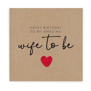 Joyeux anniversaire My Amazing Wife To Be Card - Simple Rustic Wife to be Birthday Card du fiancé - Carte pour fiancé - Envoyer au destinataire
