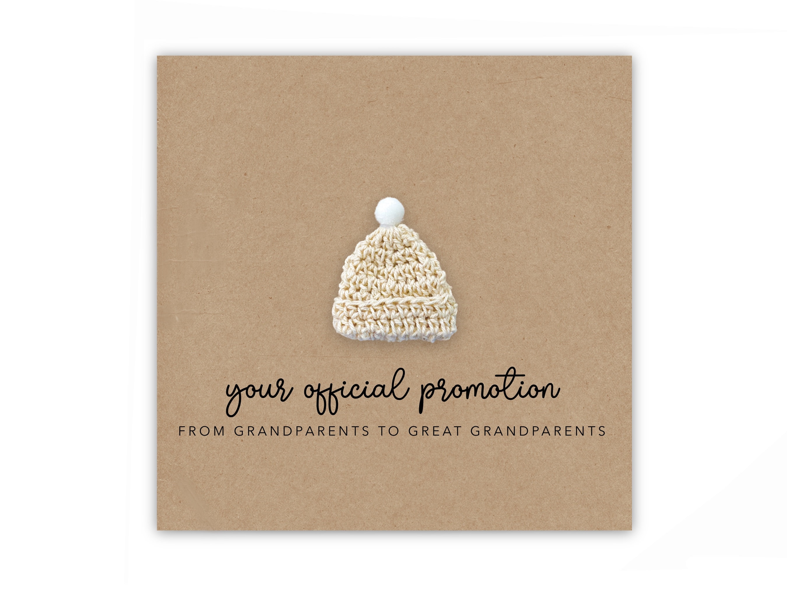 Pregnancy Announcement Card, Your Official Promotion Notice From Grandparents to Great Grandparents , Baby reveal, Expecting Baby