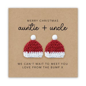Buon Natale a zio e zia da Bump Twins, cartolina di Natale Biglietto di Natale per zio zia che sarà, carina cartolina di Natale da Bump a gemelli