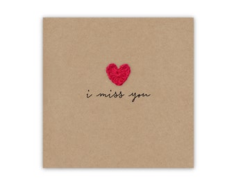 I Miss You Card, Farewell Card, Missing You Card, Long Distance Card, Leaving Card, Going Away Card, Missing you Card, Card for him her