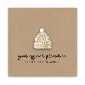 Pregnancy Announcement Card, Your Official Promotion Notice From Sister To Auntie, Baby reveal, Baby Announcement Card to Auntie