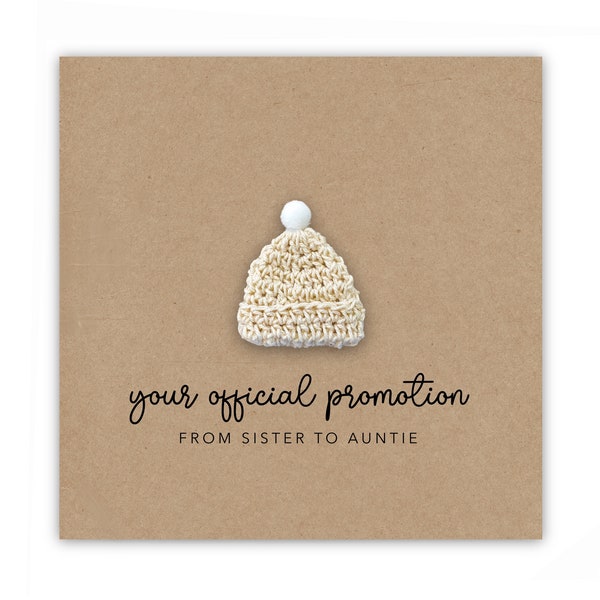 Pregnancy Announcement Card, Your Official Promotion Notice From Sister To Auntie, Baby reveal, Baby Announcement Card to Auntie