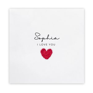 Biglietto di nozze di San Valentino personalizzato ti amo, biglietto per la fidanzata, biglietto del marito per dire ti amo, nome personalizzato