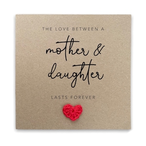 Tarjeta del Día de la Madre para la Hija, El Amor Entre Madre e Hija Dura Para Siempre, Tarjeta del Día de la Madre de una Hija, Madres e Hijas