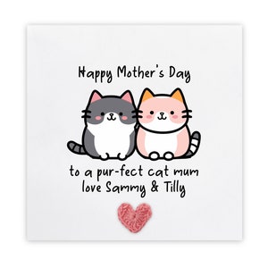 Feliz Día de la Madre para Mamá Gata, Tarjeta Personalizada para Mamá Gata, Tarjeta para Mamá Gata, Tarjeta para el Día de la Madre