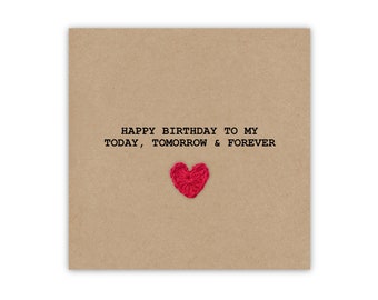 Happy Birthday To My Forever, Birthday Card For My Husband, Boyfriend Birthday Card for Husband, Wife, Partner, Happy Birthday, Poem Card