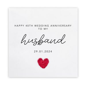 Biglietto di anniversario di matrimonio per marito, 20° 25° 30° 35° 40° 45° 50° 55° 60° 70°, QUALSIASI ANNO, Biglietto per lui, moglie, personalizzato fatto a mano