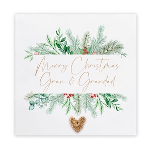 Carte de Noël grands-parents, carte de Noël grand-mère et grand-père, pour nounou et grand-père, carte de Noël, grand-mère, papa, carte de Noël