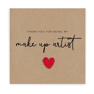 Danke, dass Sie mein Make-up-Künstler sind, Hochzeit Dankeschön-Karte, Danke dafür, dass Sie, Brautparty-Dankeschön-Karte, einfache Hochzeitskarte