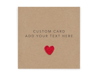 Carte texte personnalisée, Carte entièrement personnalisable, Carte avec paroles de chanson, Carte citation, Carte de voeux personnalisée, Carte texte personnel, Carte personnalisée, Fait main