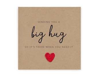 Sending a Big Hug So It&#39;s There When You Need It, Missing You Card, Long Distance Card, Hug Card, Thinking of You Card, Sending You A Hug