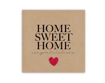 New Home Card Simple Rustic Home is where the heart is - New Home owner card - first time home owner - New house card