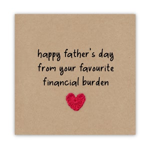 Feliz día del padre de su carga financiera favorita, feliz día del padre, tarjeta del día del padre, tarjeta divertida del día del padre, tarjeta del día del papá, divertida