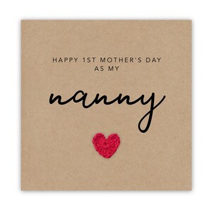 Nanny erste Mutter-Tageskarte, glückliche erste Mutter-Tageskarte für Oma, Mutter-Tageskarte für Oma, Oma-Mutter-Tageskarte, erste Nan