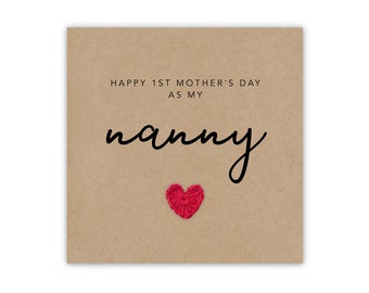 Nanny First Mothers Day Card, Happy First Mothers Day Card For Grandma, Mothers Day Card For Grandma, Grandma Mothers Day Card, First Nan