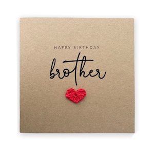Tarjeta de cumpleaños feliz hermano, hermano de cumpleaños, tarjeta de cumpleaños de cuñado, tarjeta de cumpleaños de hermano simple, tarjeta hecha a mano para él
