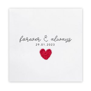 Tarjeta de aniversario personalizada, para siempre y para siempre, tarjeta de amor, tarjeta romántica, esposo, esposa, novio, novia