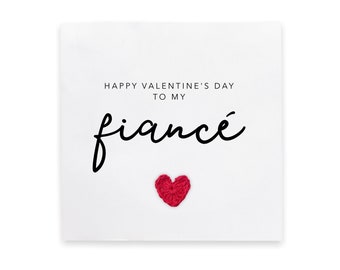 Feliz San Valentín para mi prometido: tarjeta sencilla de San Valentín para pareja, esposo, esposa y futura novia o novio. Tarjeta rústica para finanzas.