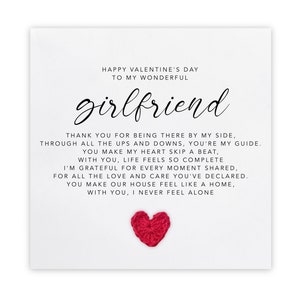 Glückliche Valentinstag Karte, Freundin Valentinstag Karte, romantisch, Gedicht Love You Valentinstag Karte, Gedicht Valentinstag Karte Für Partner für sie