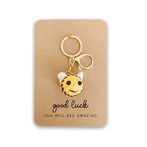 Good Luck Gift,  You Can Do It, New Job Good Luck Gift, Well Done Keyring Bee, You Got This Good Luck, Good Luck, Bee Keyring Gift, Handmade