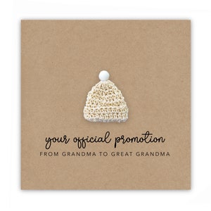 Pregnancy Announcement Card, Your Official Promotion Notice From Grandma to Great Grandma , Baby reveal, Card to Grandma,  Announcement