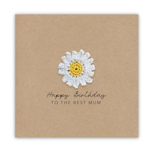 Carte de joyeux anniversaire maman, carte d'anniversaire maman rustique simple pour fille/fils, carte d'anniversaire maman, carte maman, fleur, anniversaire simple