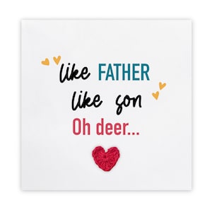 Carte de fête des pères drôle pour papa, blague carte de fête des pères de son fils, tel père tel fils, cadeau fête des pères fils pour papa