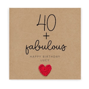 Gepersonaliseerde 40e verjaardagskaart, fantastische en 40 verjaardagskaart, 40e verjaardagskaart voor haar, fantastisch en veertig, fantastisch op 40, verjaardag