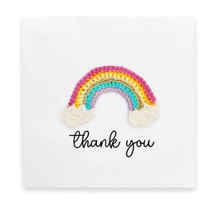 Einfache Dankeskarte, kleine Karte, um ein großes Dankeschön zu sagen, unterstützende Karte für Freund, Schwester, Mama, Papa, bester Freund Danke Regenbogen