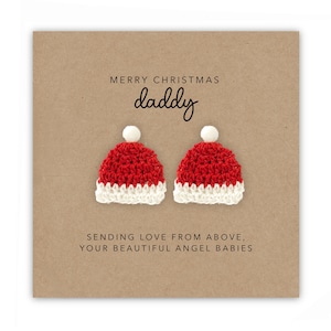 Vrolijke kerstkaart voor papa van Baby in Heaven Twins, Nabestaanden Papa Baby Loss Card, Angel Baby, Kerst Rainbow Baby Card, uit de hemel,